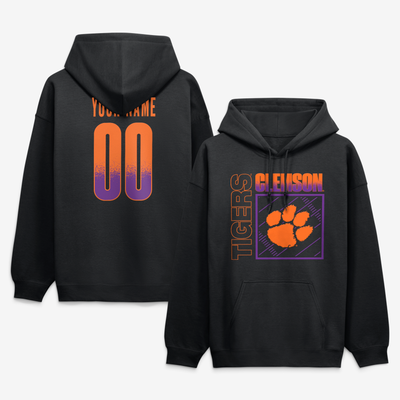 Clemson Tigers Big & Tall Home Field Pop Personalized Any Name & Number Hoodie - Black