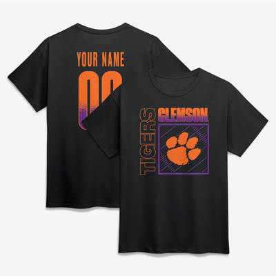 Clemson Tigers  Home Field Pop Personalized Any Name & Number T-Shirt - Black
