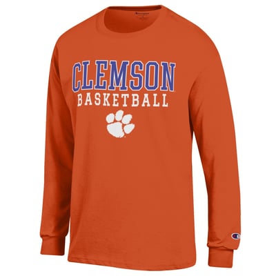 Clemson Tigers Champion Basketball Stack Long Sleeve T-Shirt - Orange