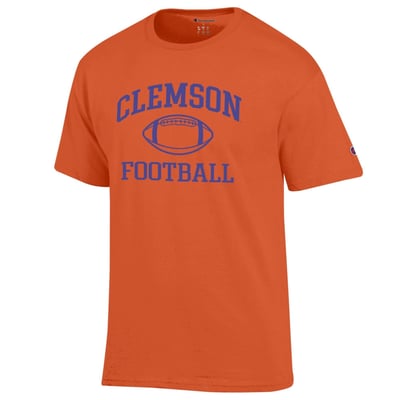 Clemson Tigers Champion Football Icon T-Shirt - Orange