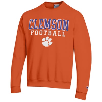 Clemson Tigers Champion Football Stack Sweatshirt - Orange