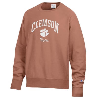 Clemson Tigers Champion Garment Dye Reverse Weave Sweatshirt - Orange