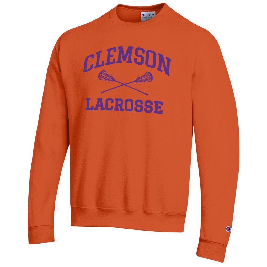 Clemson Tigers Champion Lacrosse Icon Powerblend Pullover Sweatshirt - Orange