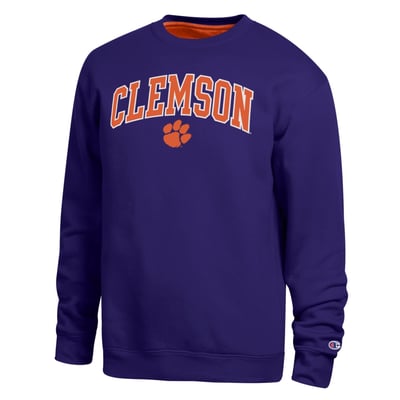  Clemson Tigers Champion Arch Sweatshirt - Purple
