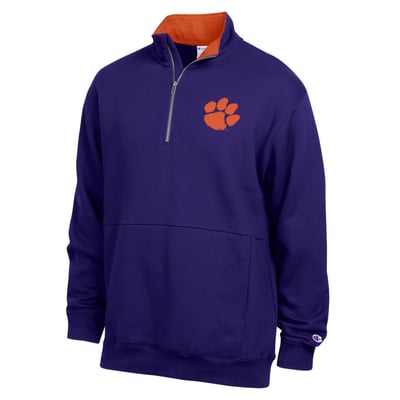  Clemson Tigers Champion Fleece Quarter-Zip Pullover - Purple
