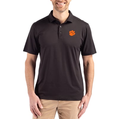 Clemson Tigers Cutter & Buck Coastline Epic Comfort Eco Recycled Polo - Black
