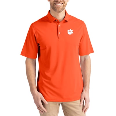 Clemson Tigers Cutter & Buck Virtue Eco Pique Recycled Polo - Orange