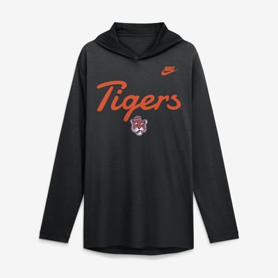  Clemson Tigers Nike Tri-Blend Dri-FIT Long Sleeve Hooded T-Shirt - Black