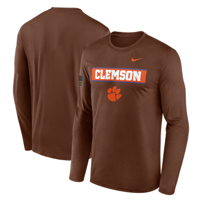 Clemson Tigers Nike 2026 Military Appreciation Dri-FIT Long Sleeve T-Shirt - Brown