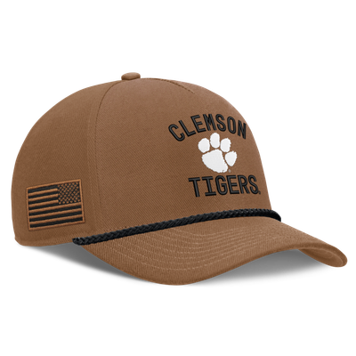 Clemson Tigers Nike 2026 Military Appreciation Rope Rise Adjustable Hat - Brown