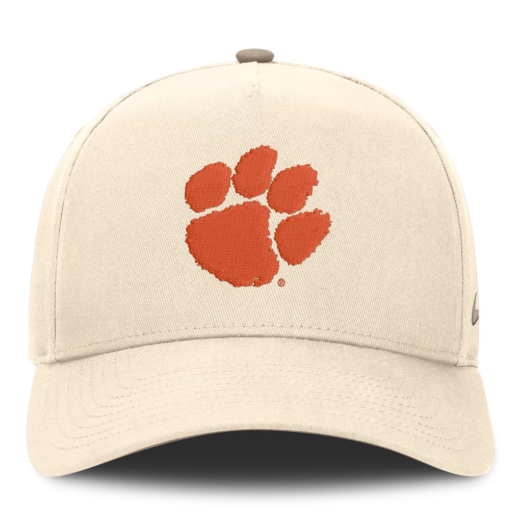 Clemson Tigers Nike Rise Adjustable Hat - Natural