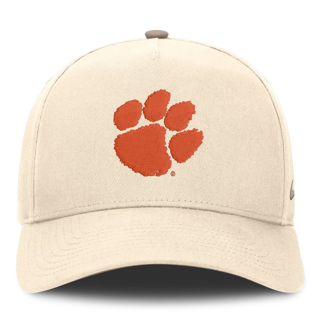 Clemson Tigers Nike Rise Adjustable Hat - Natural