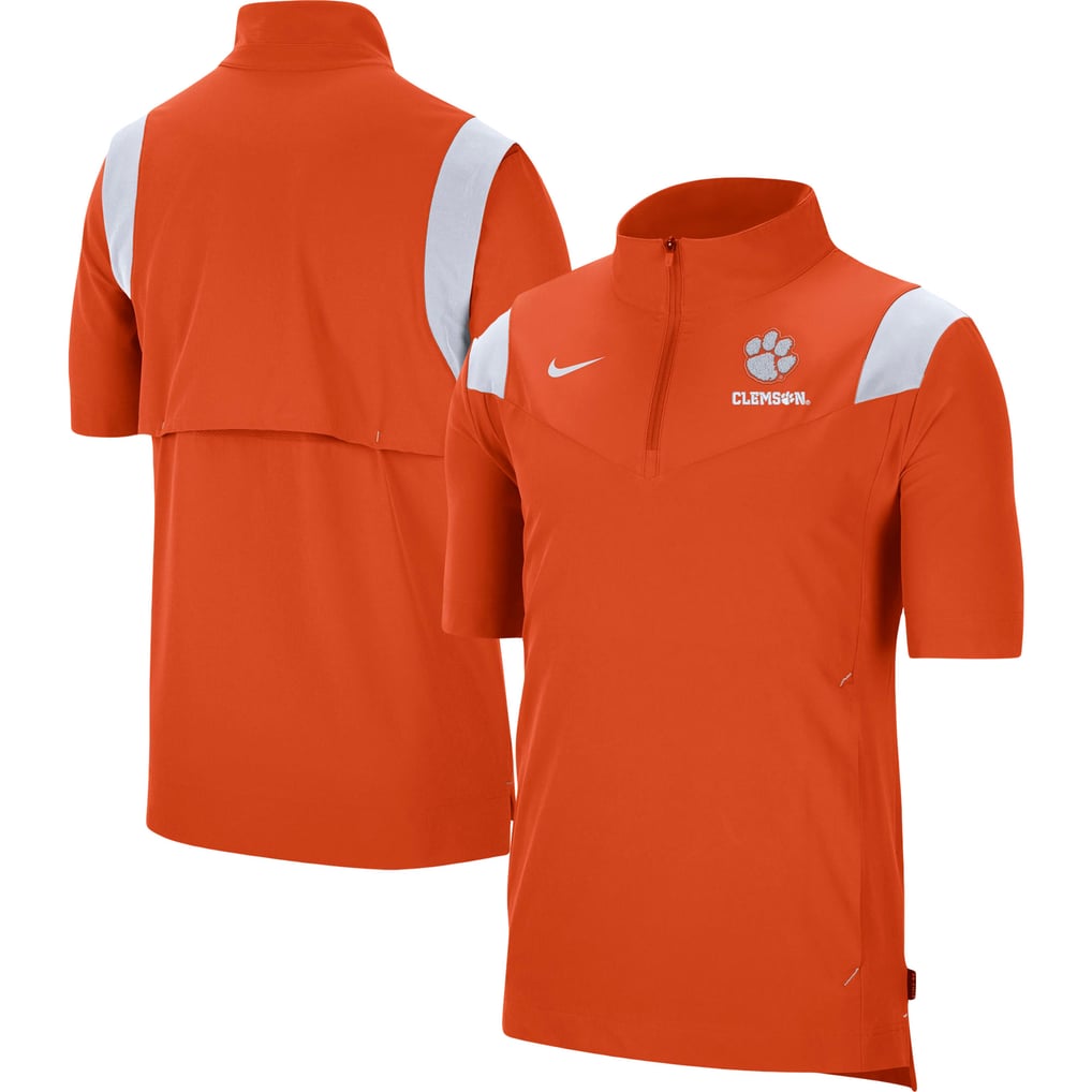 Clemson Tigers Nike Coach Short Sleeve Quarter-Zip Jacket - Orange