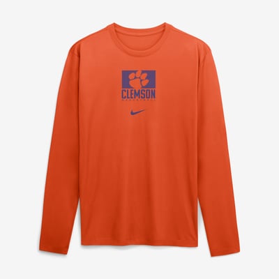  Clemson Tigers Nike Courtside Legend Dri-FIT Long Sleeve T-Shirt - Orange
