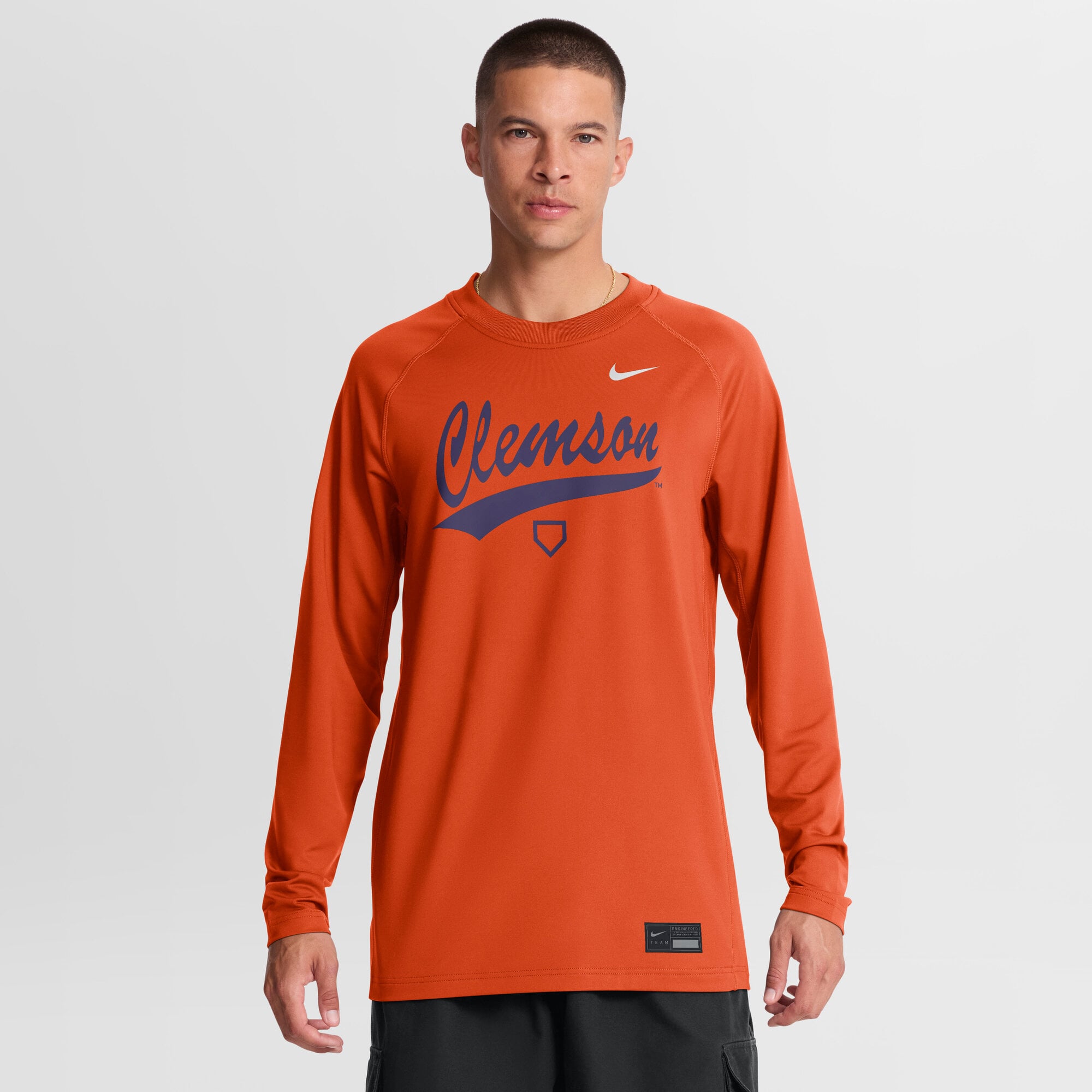 Clemson Tigers Nike Dugout Dri-FIT Lightweight Crew Pullover - Orange