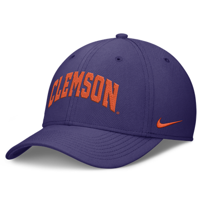 Clemson Tigers Nike Letter Rise SwooshFlex Dri-FIT Hat - Purple