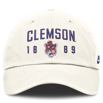 Clemson Tigers Nike Legacy Letter & Location Club Adjustable Hat - White