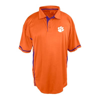 Clemson Tigers Profile Big & Tall Color Block Panel Polo Men's - Orange