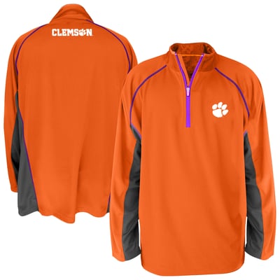 Clemson Tigers Profile Big & Tall Quarter-Zip Raglan Jacket - Orange