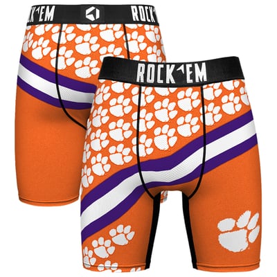  Clemson Tigers Rock Em Helmet Series Boxer Briefs - Orange