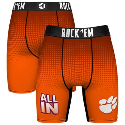  Clemson Tigers Rock Em Slogan Boxer Briefs - Orange