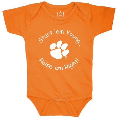 Clemson Tigers Little King Newborn & Infant Start 'Em Young Bodysuit - Orange