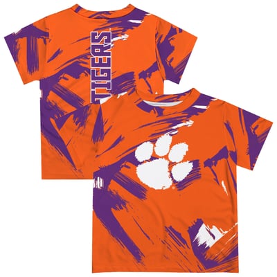  Clemson Tigers Vive La Fete Newborn & Infant Paint Brush T-Shirt - Orange