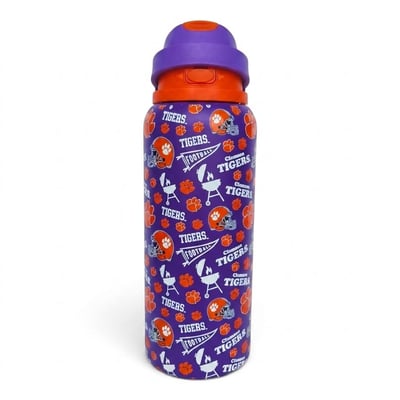 Clemson Tigers Pegasus 32oz. Game Day Pennant Stainless Steel ProPress Water Bottle