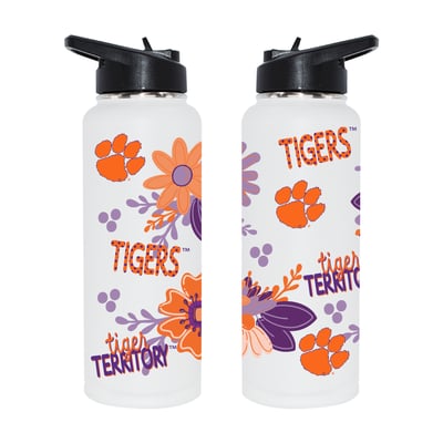 Clemson Tigers The Memory Company 34oz. Flowers Stainless Steel Quencher Bottle