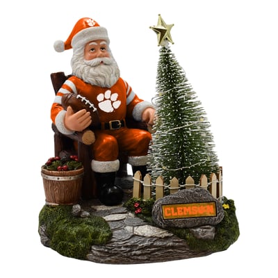 Clemson Tigers The Memory Company Santa Figurine with LED Tree