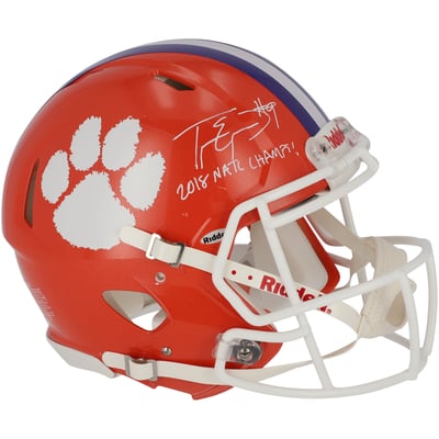 Travis Etienne Clemson Tigers Fanatics Authentic Autographed Speed Authentic Helmet with "2018 NATL CHAMPS" Inscription