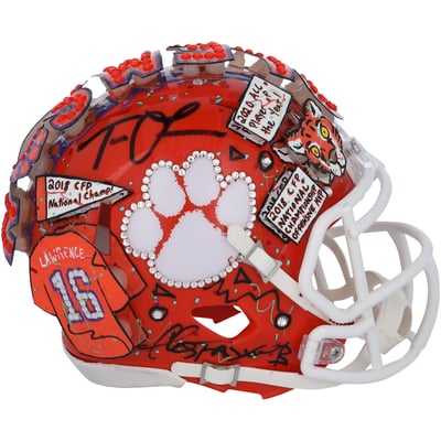 Trevor Lawrence Clemson Tigers Autographed Fanatics Authentic Riddell Speed Mini Helmet - Art by Charles Fazzino - XP14013022