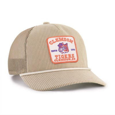 Clemson Tigers '47 Unisex Cordlandia Hitch Adjustable Hat - Khaki
