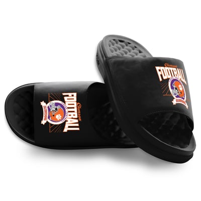 Clemson Tigers ISlide Unisex Football Kickoff Motive Slide Sandals - Black
