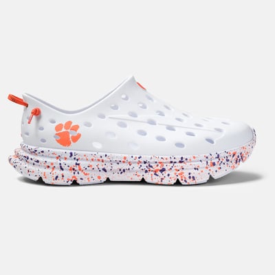 Clemson Tigers Kane Footwear Unisex Speckle Revive Active Recovery Shoe - White
