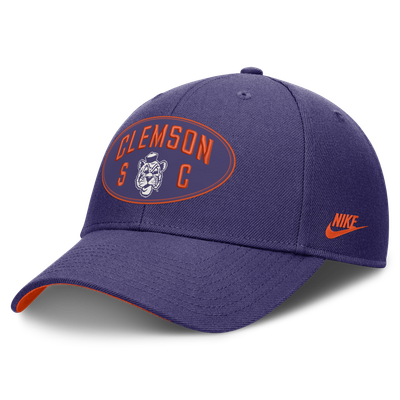  Clemson Tigers Nike Unisex Legacy Letter & Location Rise Adjustable Hat - Purple