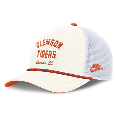 Clemson Tigers Nike Unisex Mascot Rope Trucker Adjustable Hat - White