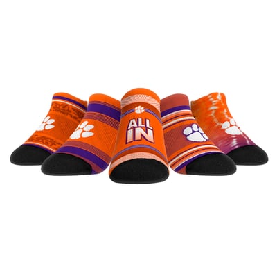  Clemson Tigers Rock Em Unisex Super Fan Five-Pack Low-Cut Socks Set - 