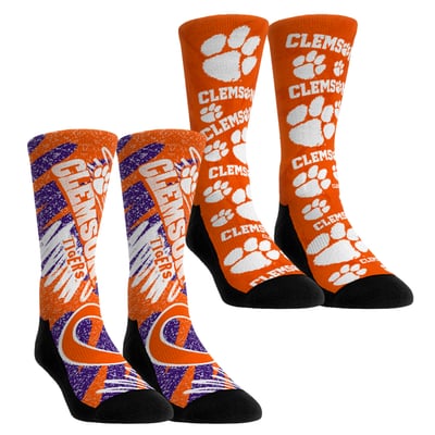 Clemson Tigers Rock Em Unisex Two-Piece Team Blast Crew Socks Set