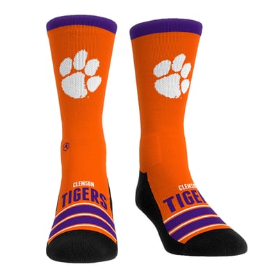  Clemson Tigers Rock Em Unisex Gametime Stripe Crew Socks - Orange