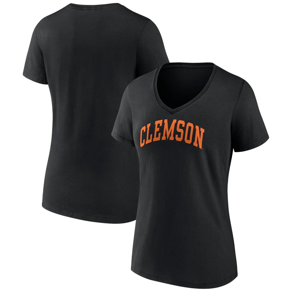 Clemson Tigers Women's Basic Arch V-Neck T-Shirt - Black