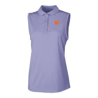  Clemson Tigers Columbia Women's Ace Flair Sleeveless Tank Polo - Purple