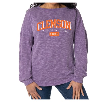 Clemson Tigers Flying Colors Apparel Women's Josie Balloon Sleeve Long Sleeve Tunic T-Shirt - Purple
