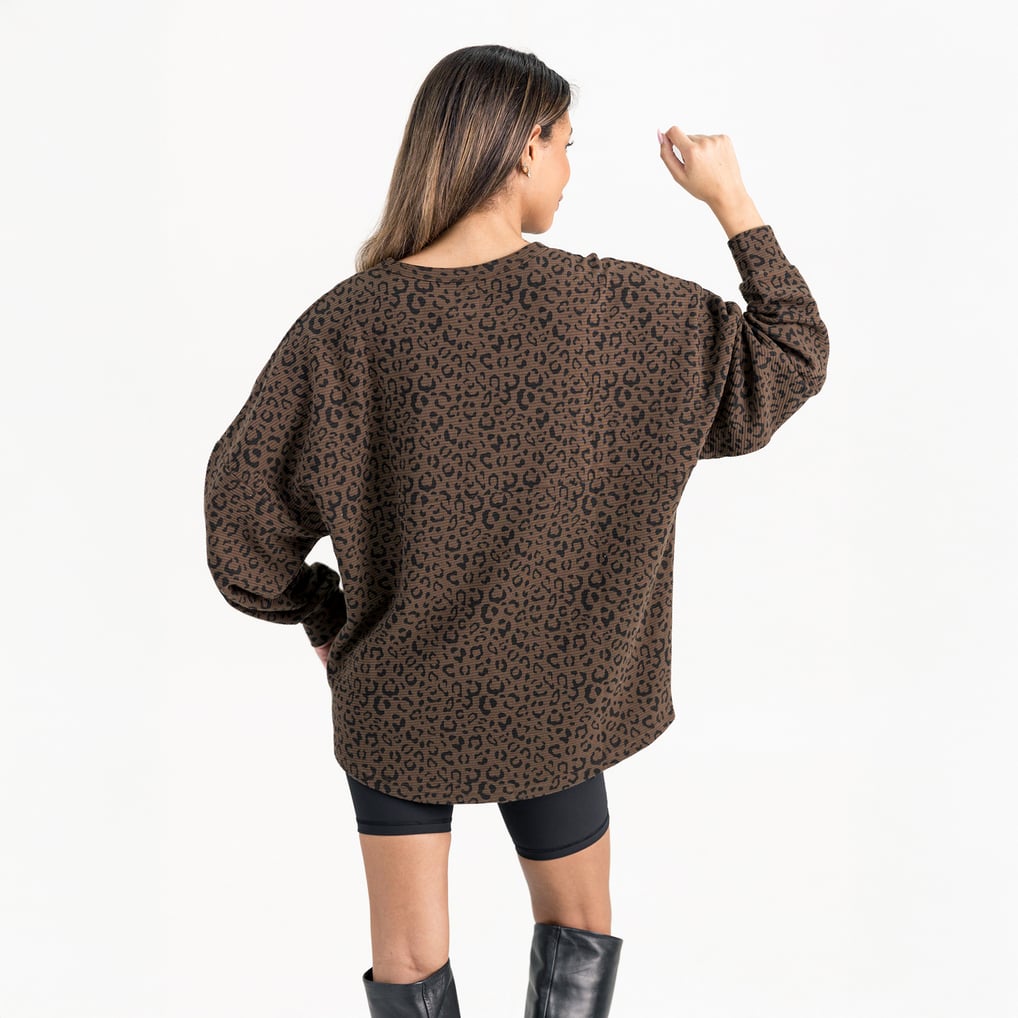 Clemson Tigers Gameday Couture Women's Leopard Oversized Sweatshirt - Brown