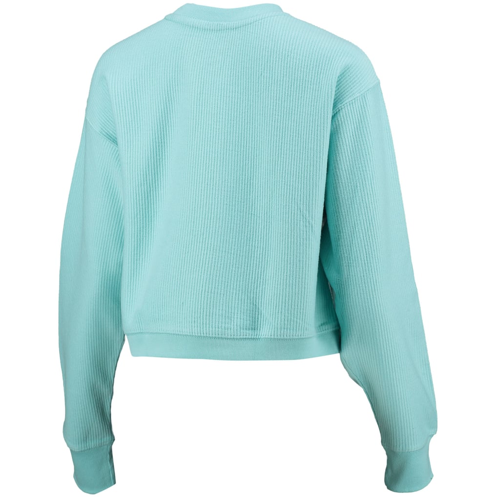 Clemson Tigers League Collegiate Wear Women's Corded Timber Cropped Pullover Sweatshirt - Light Blue