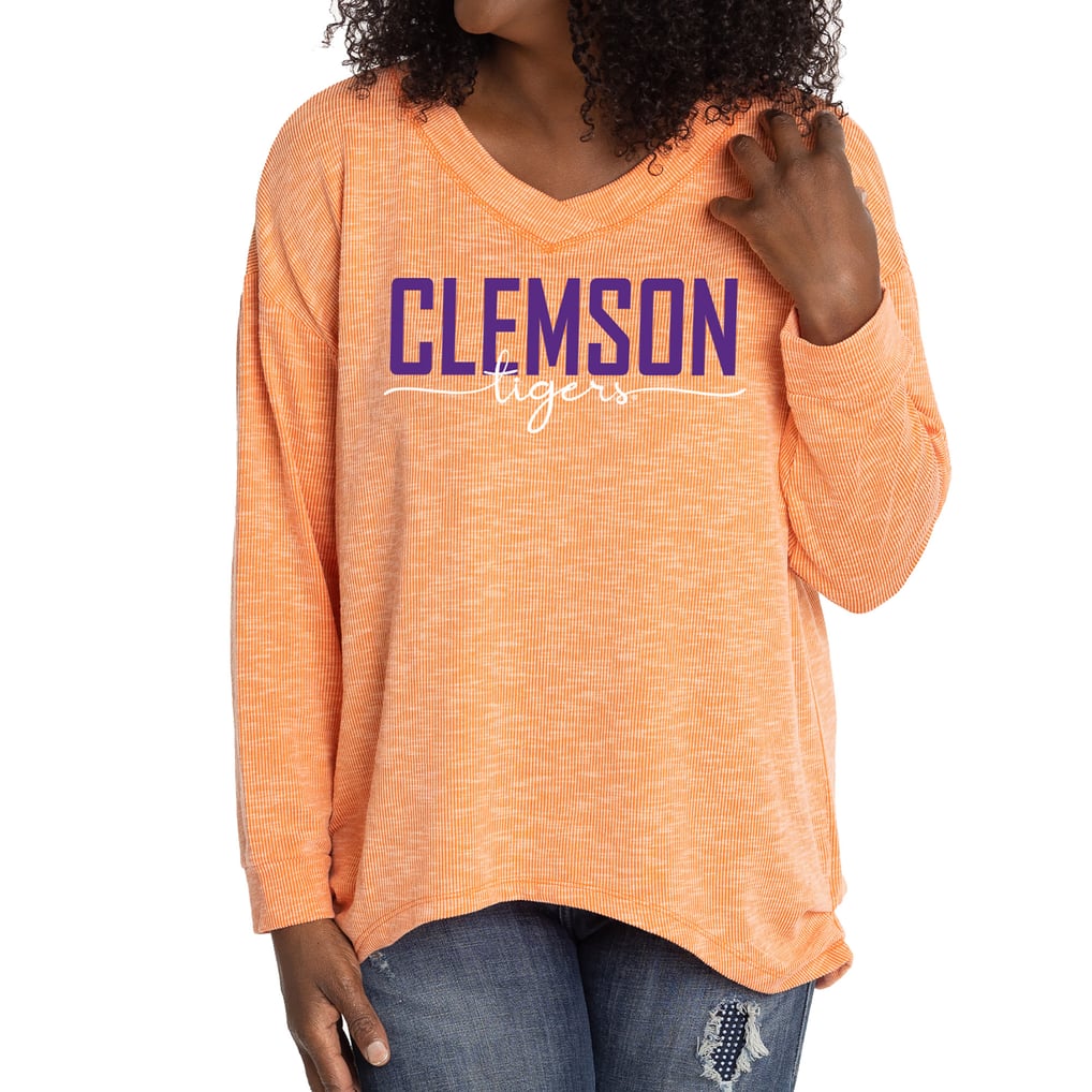 Clemson Tigers Women's Bailey V-Neck Tri-Blend Tunic - Orange