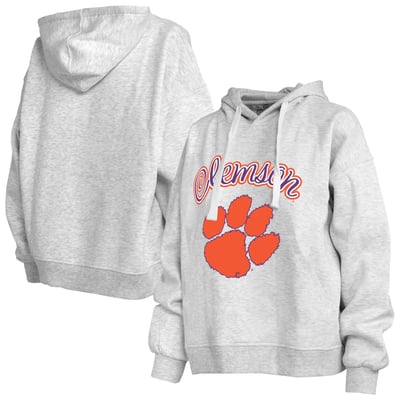  Clemson Tigers Pressbox Women's Janise Pullover Hoodie - Heather Gray