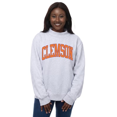 Clemson Tigers ZooZatz Women's Team Arch Mock Neck Sweatshirt - Gray