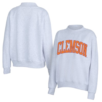 Clemson Tigers ZooZatz Women's Team Arch Mock Neck Sweatshirt - Gray