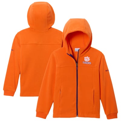  Clemson Tigers Columbia Youth Flanker Fleece Full-Zip Hoodie - Orange